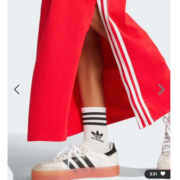 adidas Originals Adicolor 3-stripes tank maxi dress better scarlet / white - med - Picture 4 of 4